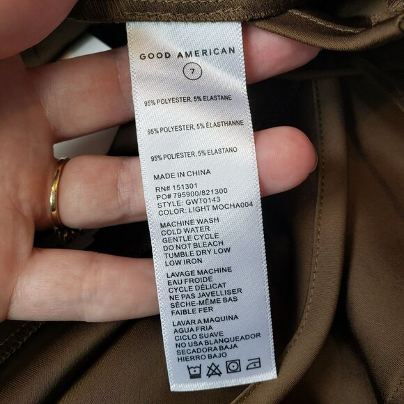 NEW Good American Satin Cowl Neck Cami Tank Top Light Mocha Brown 7 US 4XL - Picture 7 of 11